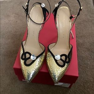 Charlotte Olympia pumps heels gold sz 39